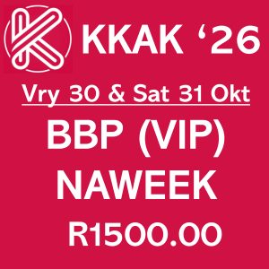 KKAK 2026 Vrydag 30 Oktober & Saterdag 31 Oktober'26 - BBP (VIP) (Bondel)