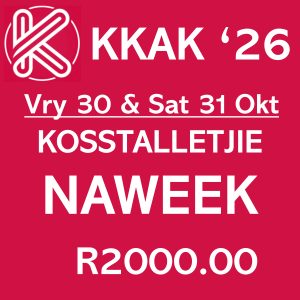 KKAK 2026: 3m X 3m Spasie vir Kosstalletjies